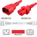 LinkIT str&#248;mkabel C15/C14 r&#248;d 1m 3 x 1,00mm&#178; | PVC