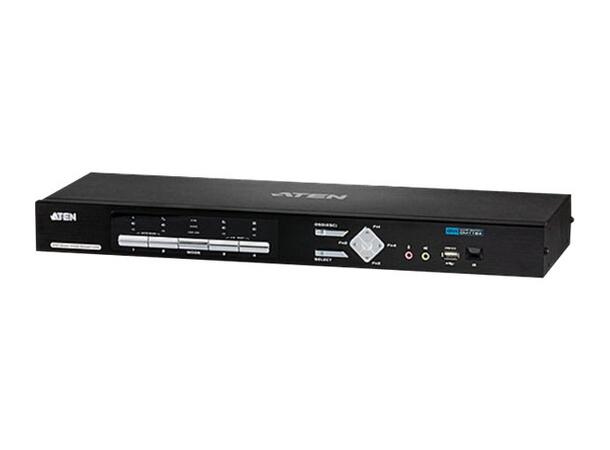 Aten KVM  4-PC 1-Br Split-Screen CM1164A Switch Box | DVI-I DL | USB | Lyd 