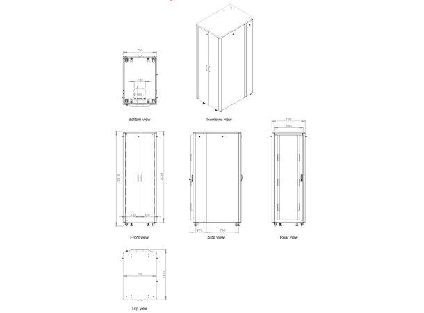 Lande SOUNDproof 42U W750xD1130xH2110mm | 750kg | Black 